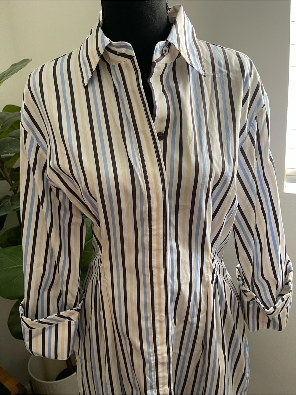Madewell Tucked Mini Shirtdress Size 8 - Picture 3 of 7